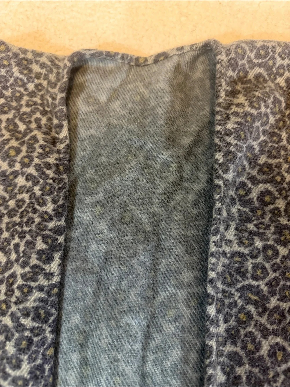 Dark Gray Leopard Print Fringe wrap 490